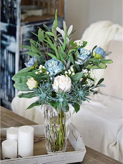 Artificial Peony Bouquet, Pink, Beige & Green Silk Flowers for Wedding Centerpieces, Bridal Bouquets & Home Decor – Spring Waltz