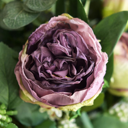 Artificial Peony Bouquet, Pink, Beige & Green Silk Flowers for Wedding Centerpieces, Bridal Bouquets & Home Decor – Spring Waltz