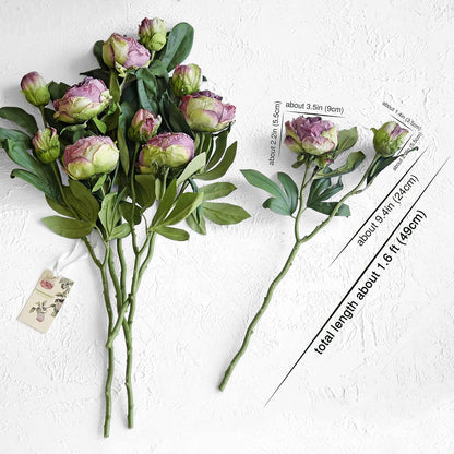 Artificial Peony Bouquet, Pink, Beige & Green Silk Flowers for Wedding Centerpieces, Bridal Bouquets & Home Decor – Spring Waltz