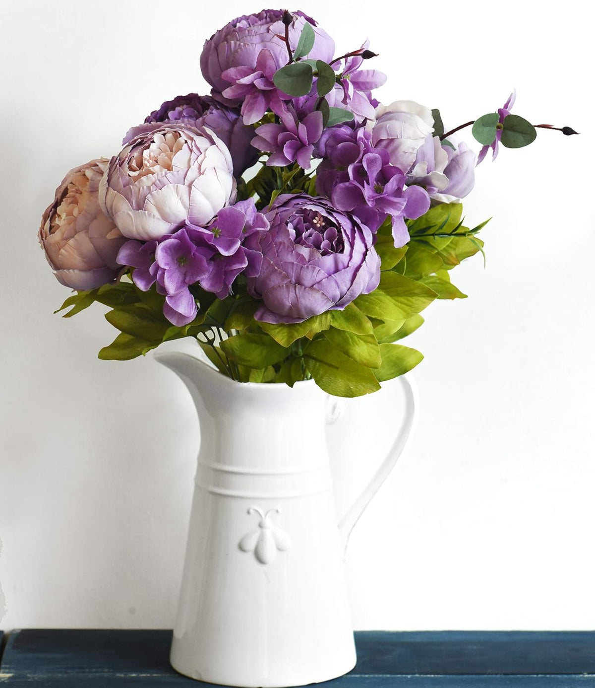 Artificial Peony Bouquet, Pink, Beige & Green Silk Flowers for Wedding Centerpieces, Bridal Bouquets & Home Decor – Spring Waltz