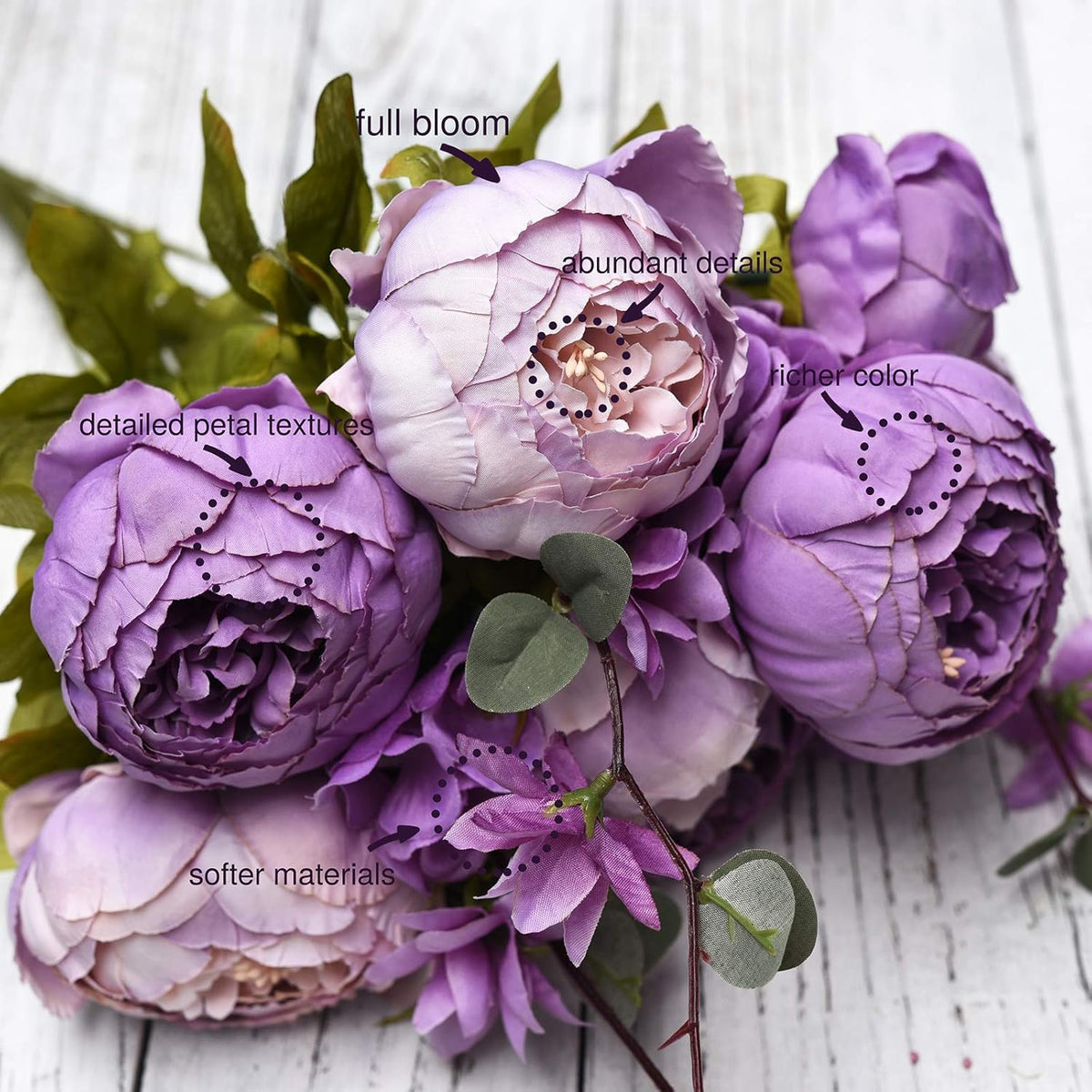 Artificial Peony Bouquet, Pink, Beige & Green Silk Flowers for Wedding Centerpieces, Bridal Bouquets & Home Decor – Spring Waltz