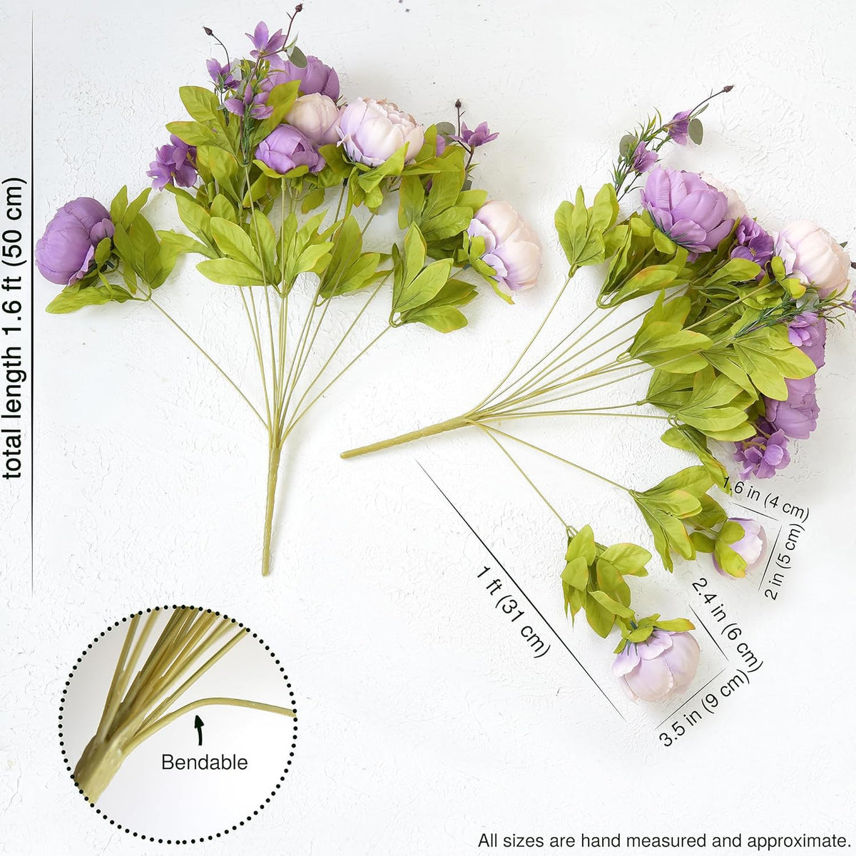 Artificial Peony Bouquet, Pink, Beige & Green Silk Flowers for Wedding Centerpieces, Bridal Bouquets & Home Decor – Spring Waltz