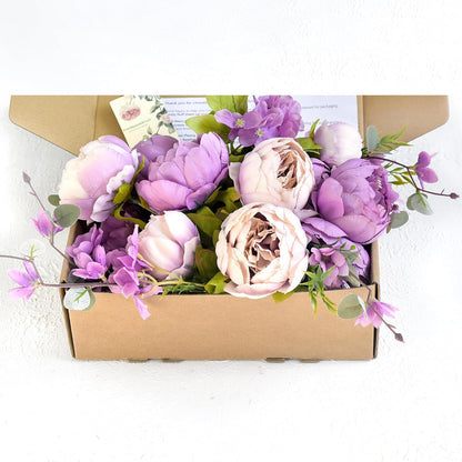 Artificial Peony Bouquet, Pink, Beige & Green Silk Flowers for Wedding Centerpieces, Bridal Bouquets & Home Decor – Spring Waltz