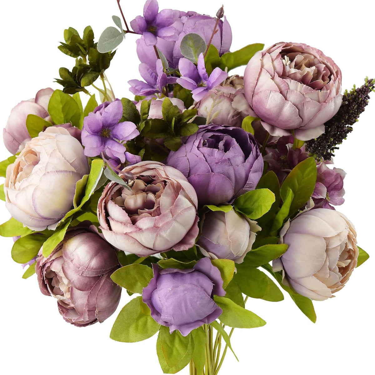 Artificial Peony Bouquet, Pink, Beige & Green Silk Flowers for Wedding Centerpieces, Bridal Bouquets & Home Decor – Spring Waltz