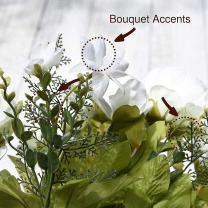 Artificial Peony Bouquet, Pink, Beige & Green Silk Flowers for Wedding Centerpieces, Bridal Bouquets & Home Decor – Spring Waltz