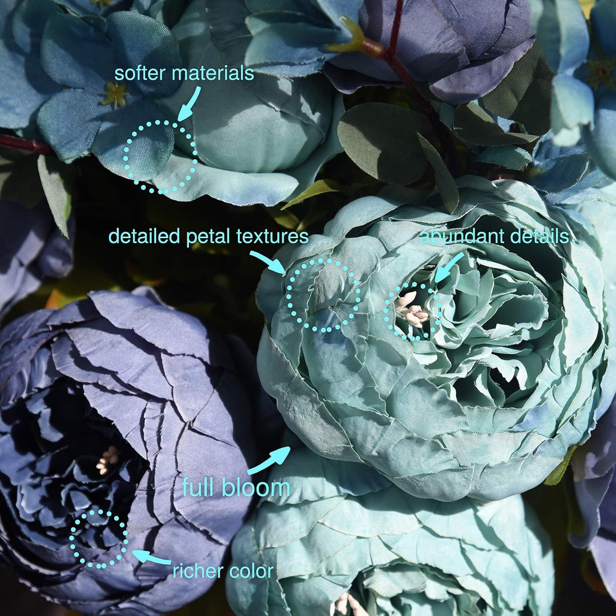 Artificial Peony Bouquet, Pink, Beige & Green Silk Flowers for Wedding Centerpieces, Bridal Bouquets & Home Decor – Spring Waltz