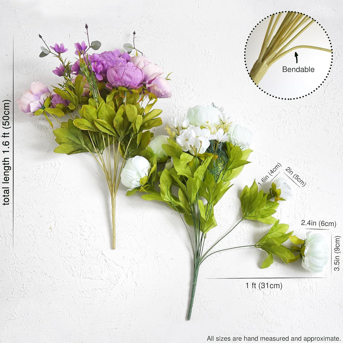 Artificial Peony Bouquet, Pink, Beige & Green Silk Flowers for Wedding Centerpieces, Bridal Bouquets & Home Decor – Spring Waltz