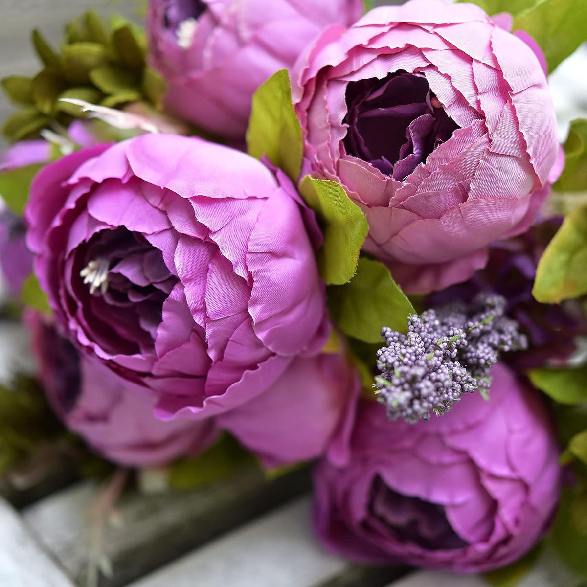Artificial Peony Bouquet, Pink, Beige & Green Silk Flowers for Wedding Centerpieces, Bridal Bouquets & Home Decor – Spring Waltz