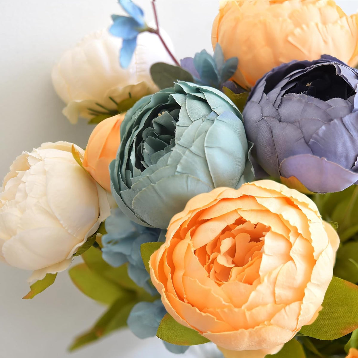 Artificial Peony Bouquet, Pink, Beige & Green Silk Flowers for Wedding Centerpieces, Bridal Bouquets & Home Decor – Spring Waltz