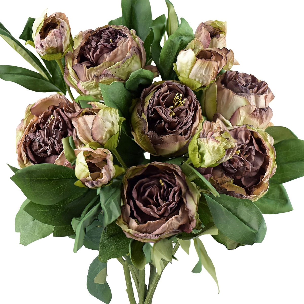Artificial Peony Bouquet, Pink, Beige & Green Silk Flowers for Wedding Centerpieces, Bridal Bouquets & Home Decor – Spring Waltz