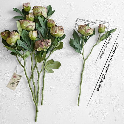 Artificial Peony Bouquet, Pink, Beige & Green Silk Flowers for Wedding Centerpieces, Bridal Bouquets & Home Decor – Spring Waltz