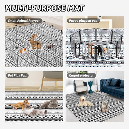 91" X 63" Extra Large Bunny Cage Liner Washable Guinea Pig Mat Large Animals Mats Animal Pads for Floor Indoor Rabbit Carpet for Chinchillas Cats Ferrets Dogs（Light Brown）