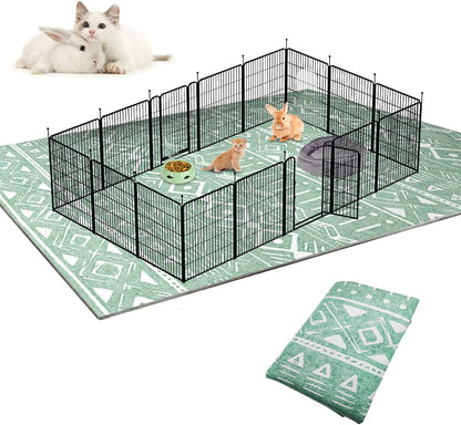 91" X 63" Extra Large Bunny Cage Liner Washable Guinea Pig Mat Large Animals Mats Animal Pads for Floor Indoor Rabbit Carpet for Chinchillas Cats Ferrets Dogs（Light Brown）