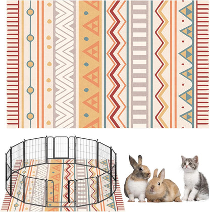 91" X 63" Extra Large Bunny Cage Liner Washable Guinea Pig Mat Large Animals Mats Animal Pads for Floor Indoor Rabbit Carpet for Chinchillas Cats Ferrets Dogs（Light Brown）