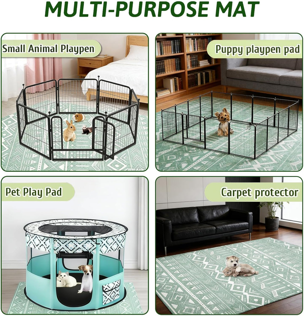 91" X 63" Extra Large Bunny Cage Liner Washable Guinea Pig Mat Large Animals Mats Animal Pads for Floor Indoor Rabbit Carpet for Chinchillas Cats Ferrets Dogs（Light Brown）