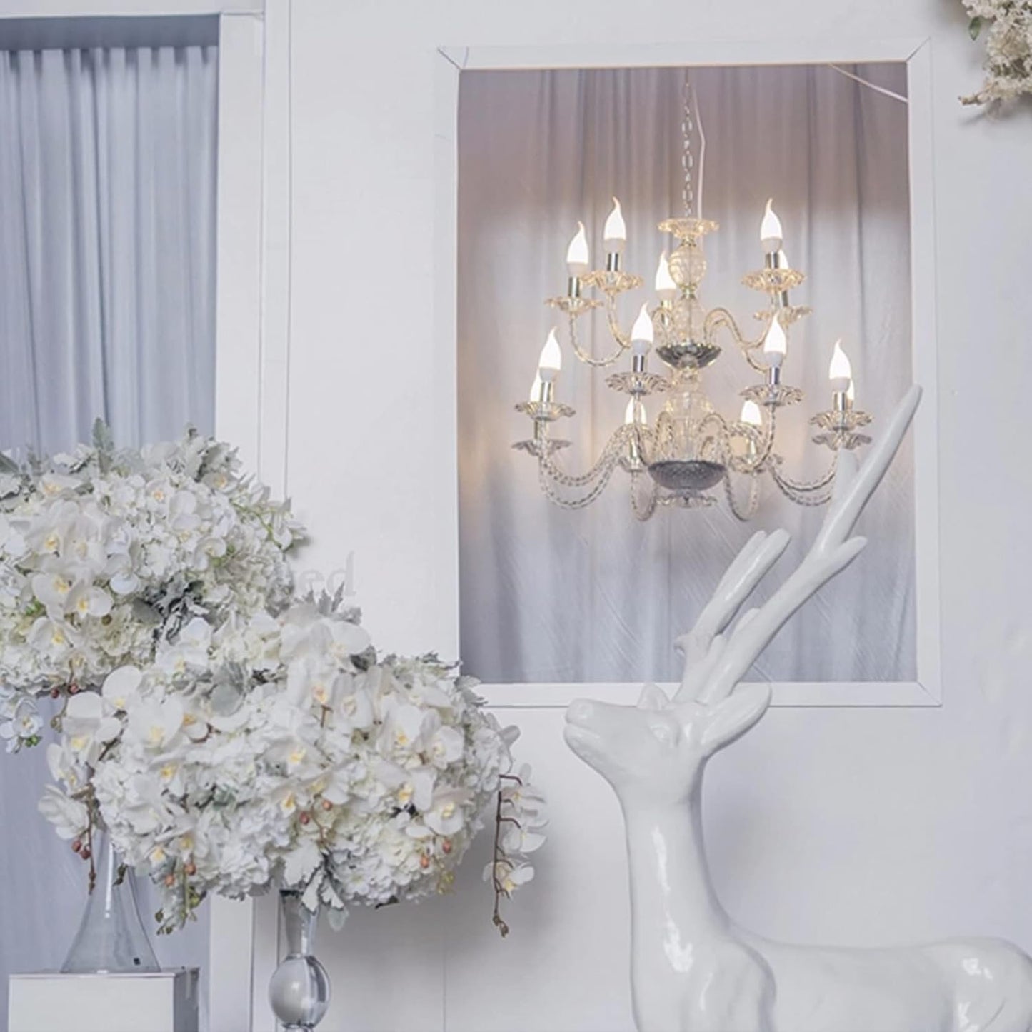 5 Pcs Artificial Phalaenopsis Flowers and 4 Bundles Leaves,Artificial Orchid Flowers with 4 Bundles Leaves Stem Plants for Home Wedding Decoration