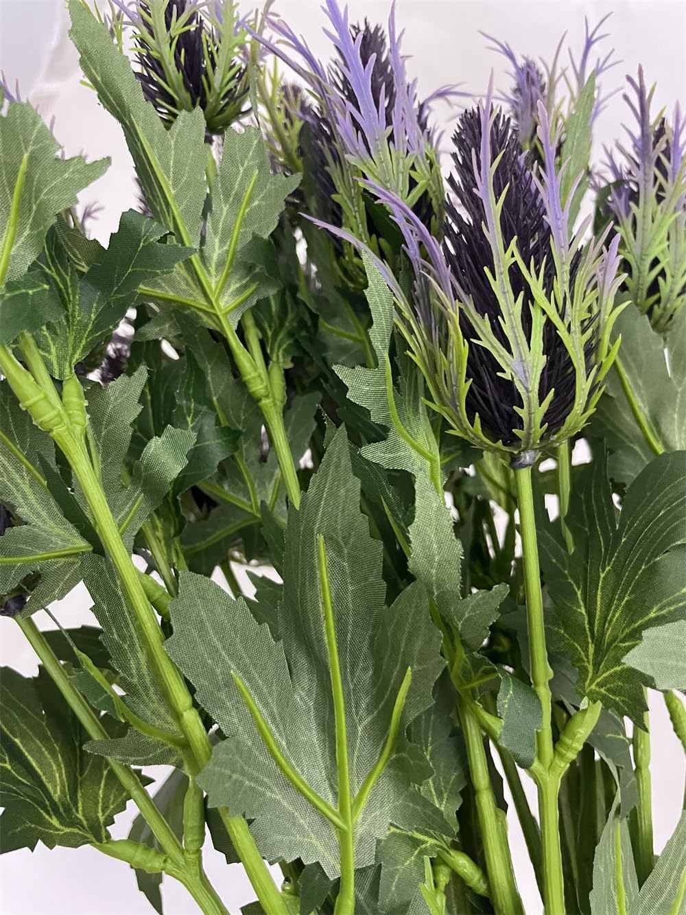 Artificial Flowers Artificial Thistle Spray Eryngo Fake Eryngium Foetidum Simulation Sea Holly for Wedding Bouquet Centerpiece Home Decor (Purple Gray, 3)