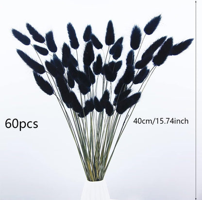 60pcs Dried Bunny Tails Flowers Red Pampas Grass Natural Dried Floral Arrangement Dry Flowers for Christmas Halloween Boho Decor Home Wedding DIY Craft Decoration (16")…