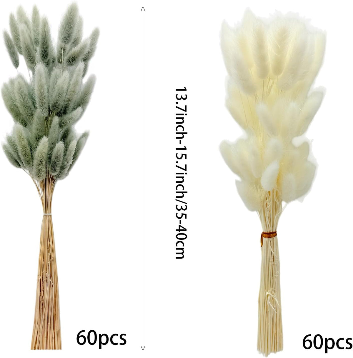 60pcs Dried Bunny Tails Flowers Red Pampas Grass Natural Dried Floral Arrangement Dry Flowers for Christmas Halloween Boho Decor Home Wedding DIY Craft Decoration (16")…