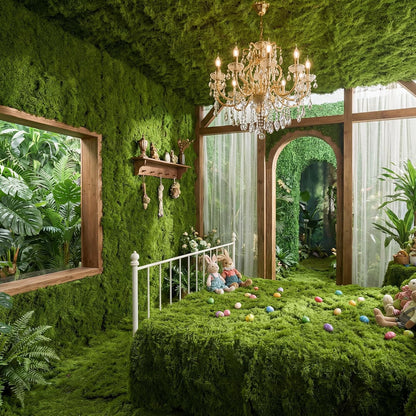 Artificial Moss mat, Green, 39.37 x 39.37 inches (Dark Green), Waterproof Indoor and Outdoor Decorative Moss mat, Fake Moss Wall Decorative Flower Decoration for Craftsmanship
