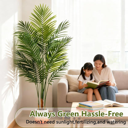 Artificial Palm Tree Indoor 4ft, Large Fake Tropical Areca Palm Tree with 13 Trunks, Faux Dypsis Lutescens Floor Plant in Pot for Indoor Outdoor Home Office Decor & Housewarming Gift