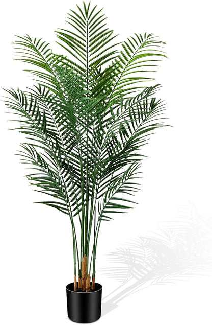 Artificial Palm Tree Indoor 4ft, Large Fake Tropical Areca Palm Tree with 13 Trunks, Faux Dypsis Lutescens Floor Plant in Pot for Indoor Outdoor Home Office Decor & Housewarming Gift