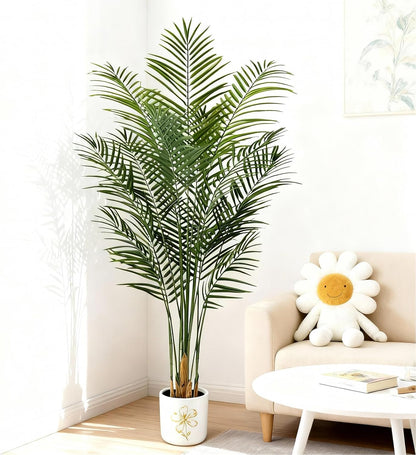 Artificial Palm Tree Indoor 4ft, Large Fake Tropical Areca Palm Tree with 13 Trunks, Faux Dypsis Lutescens Floor Plant in Pot for Indoor Outdoor Home Office Decor & Housewarming Gift