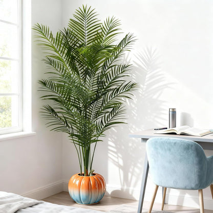 Artificial Palm Tree Indoor 4ft, Large Fake Tropical Areca Palm Tree with 13 Trunks, Faux Dypsis Lutescens Floor Plant in Pot for Indoor Outdoor Home Office Decor & Housewarming Gift
