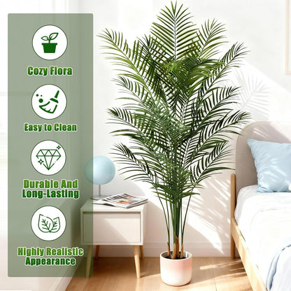 Artificial Palm Tree Indoor 4ft, Large Fake Tropical Areca Palm Tree with 13 Trunks, Faux Dypsis Lutescens Floor Plant in Pot for Indoor Outdoor Home Office Decor & Housewarming Gift