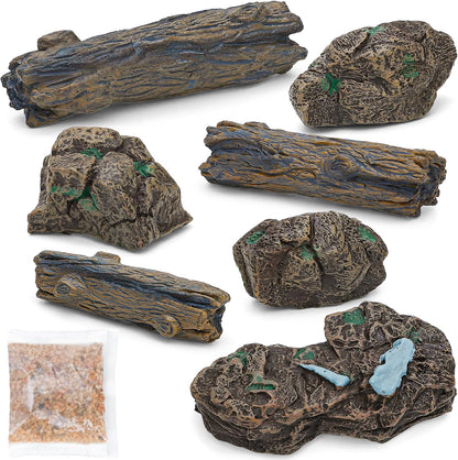ONEST 8 Pieces Model Cactus Artificial Fake Cacti Stones for Home Decoration Miniature Landscape Landform Diorama Project