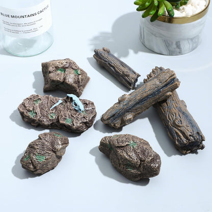 ONEST 8 Pieces Model Cactus Artificial Fake Cacti Stones for Home Decoration Miniature Landscape Landform Diorama Project