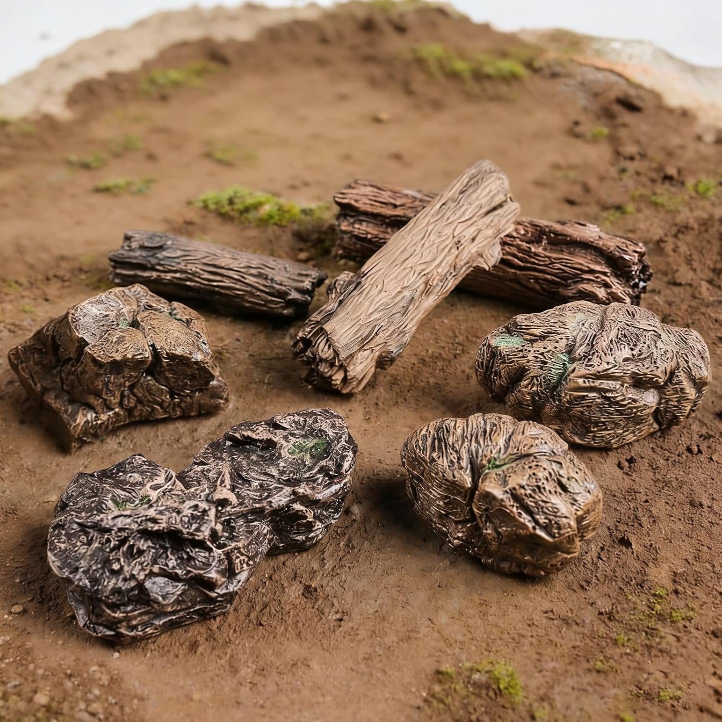 ONEST 8 Pieces Model Cactus Artificial Fake Cacti Stones for Home Decoration Miniature Landscape Landform Diorama Project