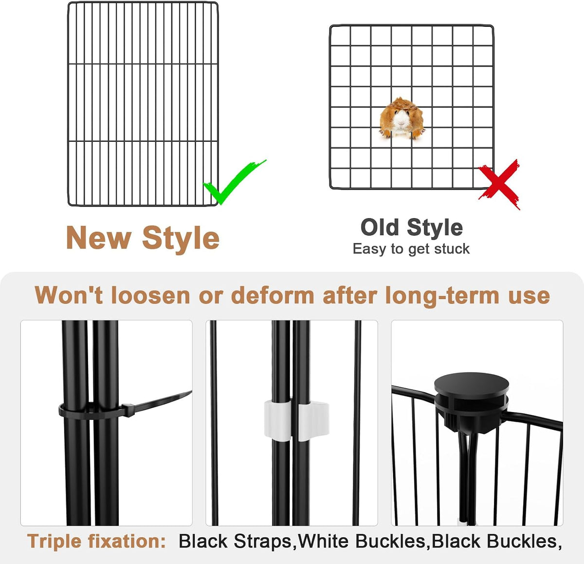 Guinea Pig Cage with Waterproof Mat & 12 Transparent Panels, Bunny Enclosure and Indoor Guinea Pig Playpen 48''L x 24''W x 16''H, Small Animal Playpen for Hamster, Hedgehog, Kitten, Rabbit