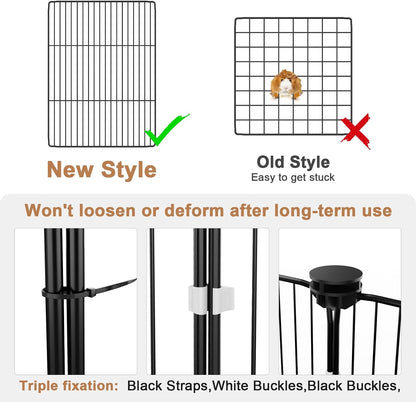 Guinea Pig Cage with Waterproof Mat & 12 Transparent Panels, Bunny Enclosure and Indoor Guinea Pig Playpen 48''L x 24''W x 16''H, Small Animal Playpen for Hamster, Hedgehog, Kitten, Rabbit