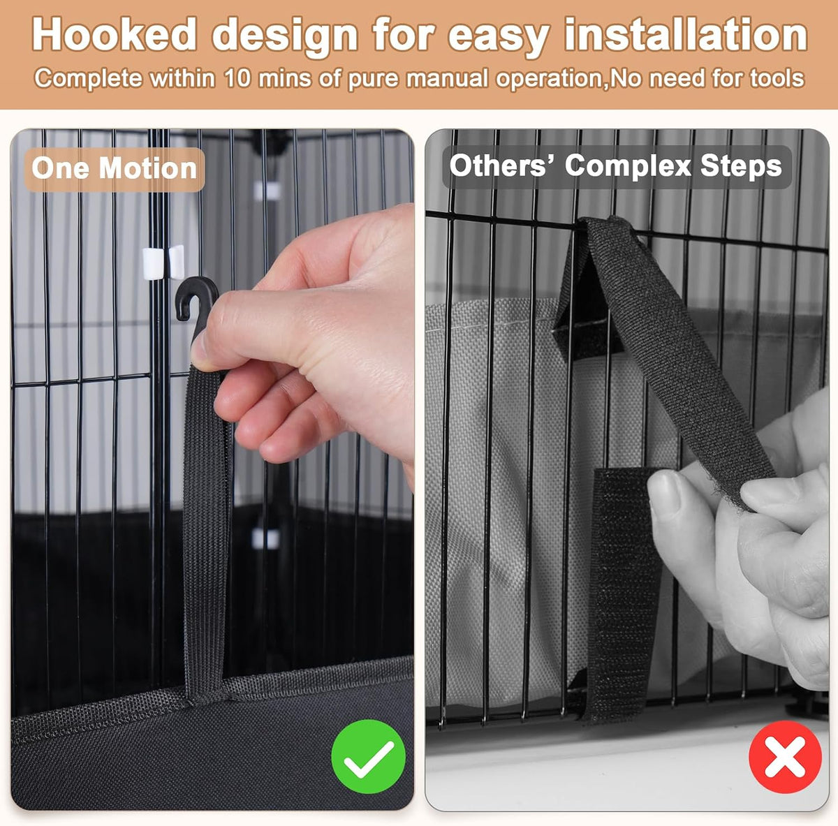 Guinea Pig Cage with Waterproof Mat & 12 Transparent Panels, Bunny Enclosure and Indoor Guinea Pig Playpen 48''L x 24''W x 16''H, Small Animal Playpen for Hamster, Hedgehog, Kitten, Rabbit