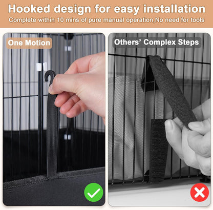 Guinea Pig Cage with Waterproof Mat & 12 Transparent Panels, Bunny Enclosure and Indoor Guinea Pig Playpen 48''L x 24''W x 16''H, Small Animal Playpen for Hamster, Hedgehog, Kitten, Rabbit