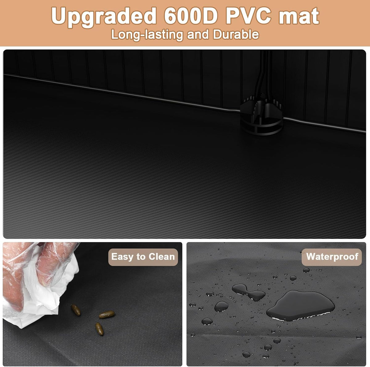 Guinea Pig Cage with Waterproof Mat & 12 Transparent Panels, Bunny Enclosure and Indoor Guinea Pig Playpen 48''L x 24''W x 16''H, Small Animal Playpen for Hamster, Hedgehog, Kitten, Rabbit