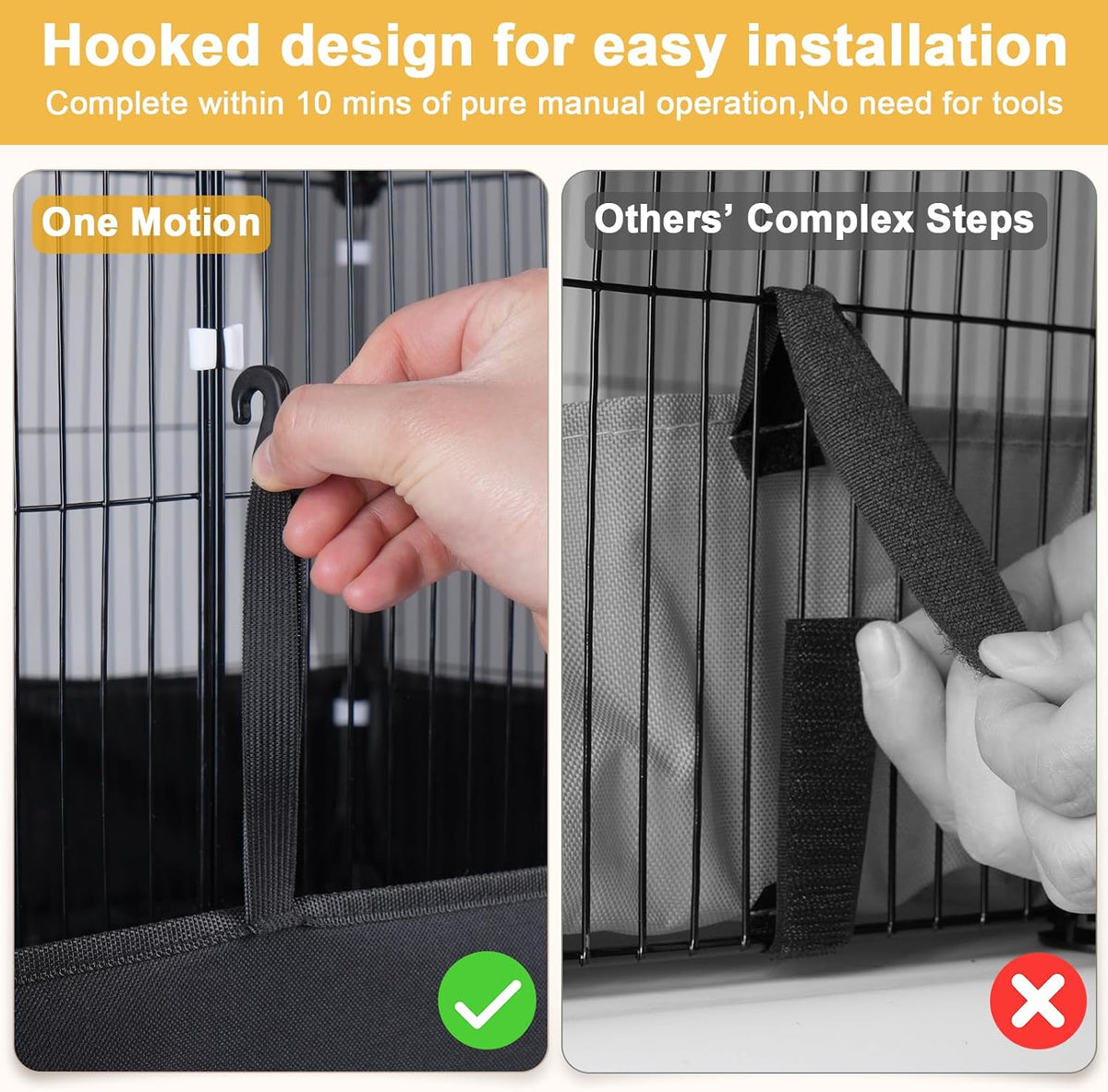 Guinea Pig Cage with Waterproof Mat & 12 Transparent Panels, Bunny Enclosure and Indoor Guinea Pig Playpen 48''L x 24''W x 16''H, Small Animal Playpen for Hamster, Hedgehog, Kitten, Rabbit