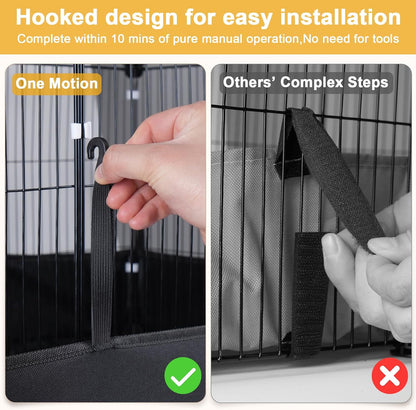 Guinea Pig Cage with Waterproof Mat & 12 Transparent Panels, Bunny Enclosure and Indoor Guinea Pig Playpen 48''L x 24''W x 16''H, Small Animal Playpen for Hamster, Hedgehog, Kitten, Rabbit