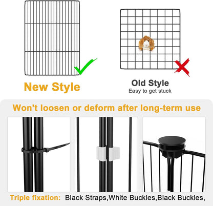 Guinea Pig Cage with Waterproof Mat & 12 Transparent Panels, Bunny Enclosure and Indoor Guinea Pig Playpen 48''L x 24''W x 16''H, Small Animal Playpen for Hamster, Hedgehog, Kitten, Rabbit