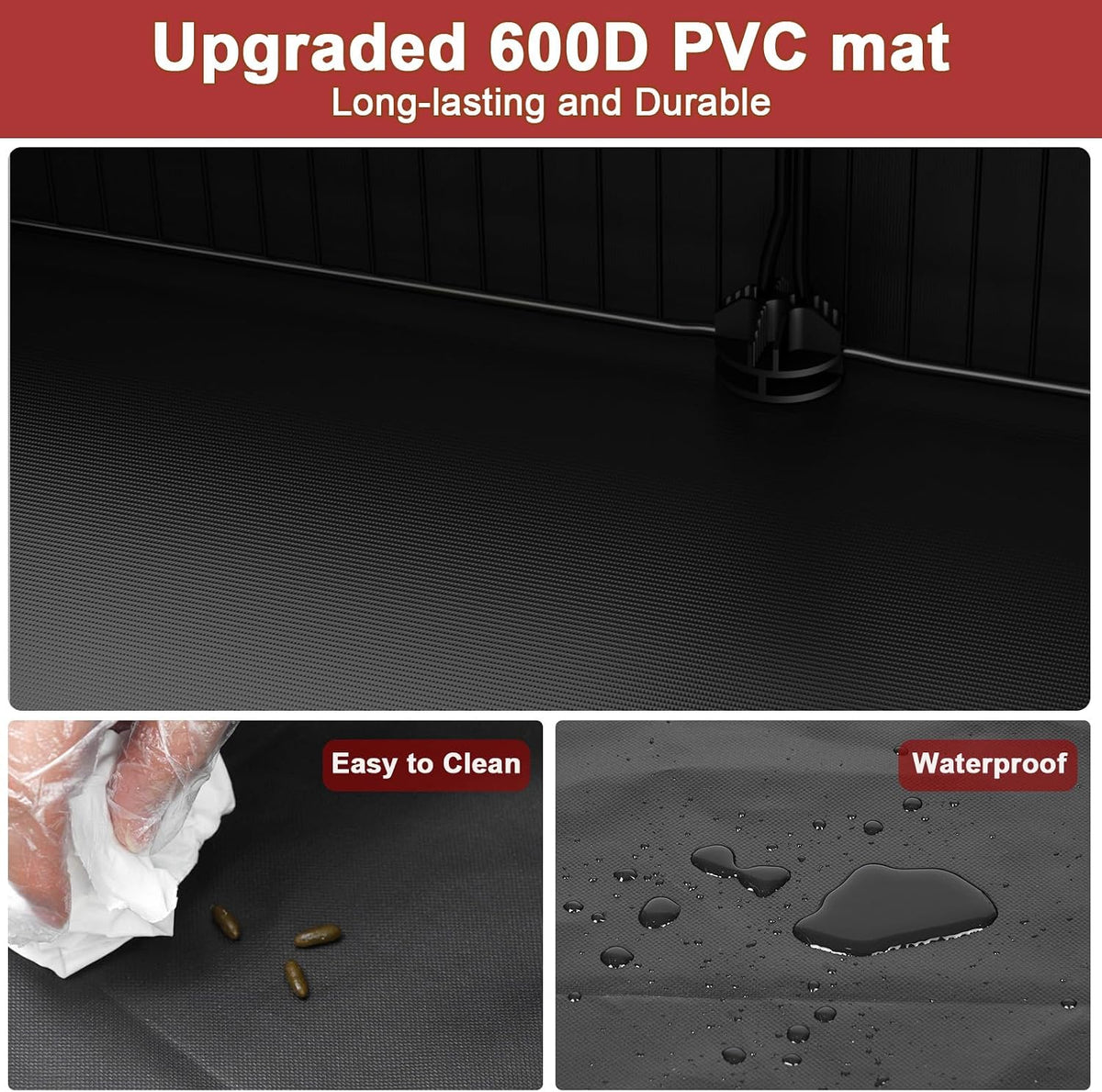 Guinea Pig Cage with Waterproof Mat & 12 Transparent Panels, Bunny Enclosure and Indoor Guinea Pig Playpen 48''L x 24''W x 16''H, Small Animal Playpen for Hamster, Hedgehog, Kitten, Rabbit
