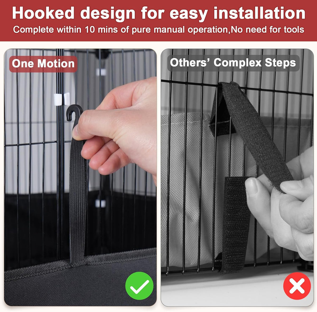 Guinea Pig Cage with Waterproof Mat & 12 Transparent Panels, Bunny Enclosure and Indoor Guinea Pig Playpen 48''L x 24''W x 16''H, Small Animal Playpen for Hamster, Hedgehog, Kitten, Rabbit