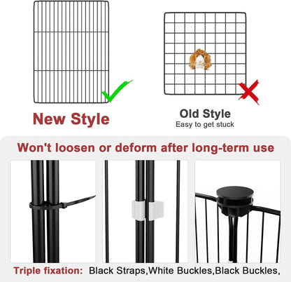 Guinea Pig Cage with Waterproof Mat & 12 Transparent Panels, Bunny Enclosure and Indoor Guinea Pig Playpen 48''L x 24''W x 16''H, Small Animal Playpen for Hamster, Hedgehog, Kitten, Rabbit
