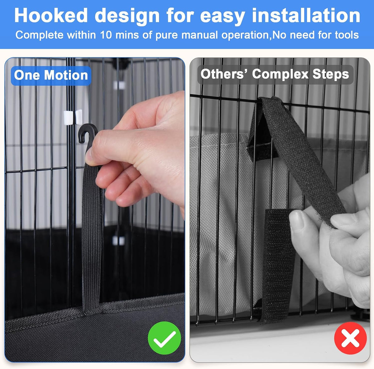 Guinea Pig Cage with Waterproof Mat & 12 Transparent Panels, Bunny Enclosure and Indoor Guinea Pig Playpen 48''L x 24''W x 16''H, Small Animal Playpen for Hamster, Hedgehog, Kitten, Rabbit