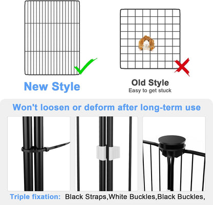 Guinea Pig Cage with Waterproof Mat & 12 Transparent Panels, Bunny Enclosure and Indoor Guinea Pig Playpen 48''L x 24''W x 16''H, Small Animal Playpen for Hamster, Hedgehog, Kitten, Rabbit