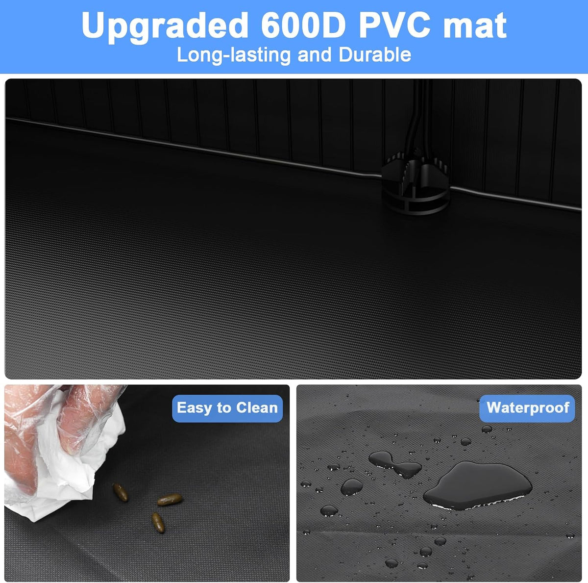 Guinea Pig Cage with Waterproof Mat & 12 Transparent Panels, Bunny Enclosure and Indoor Guinea Pig Playpen 48''L x 24''W x 16''H, Small Animal Playpen for Hamster, Hedgehog, Kitten, Rabbit