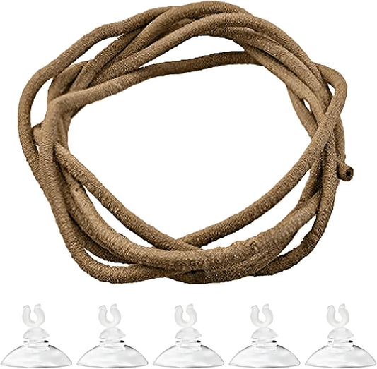6 ft Reptile Vine for Terrarium, Flexible Climber Lizard Tank Decor, Ball Python Snake Climbing Accessories, Twistable and Bendable Habitat Decor Terrarium Vines for Chameleon, Bearded Dragon