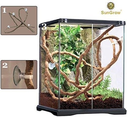 6 ft Reptile Vine for Terrarium, Flexible Climber Lizard Tank Decor, Ball Python Snake Climbing Accessories, Twistable and Bendable Habitat Decor Terrarium Vines for Chameleon, Bearded Dragon