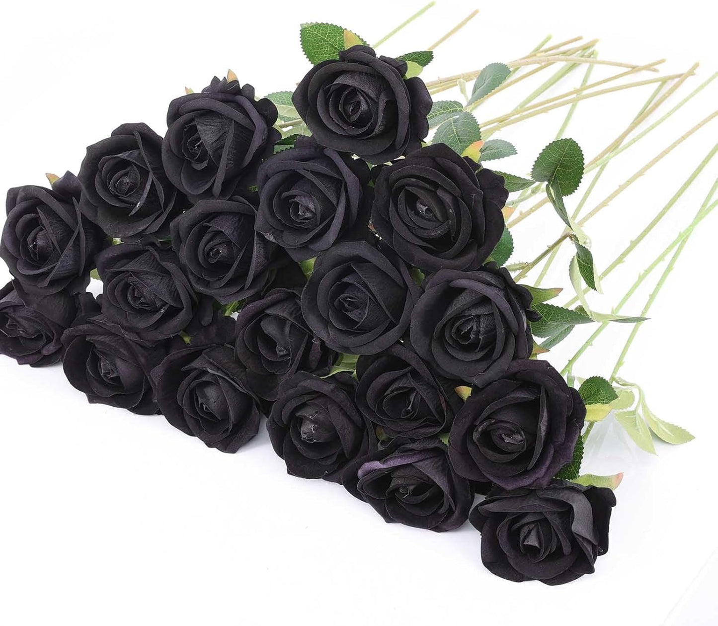 Rowfad 60 Pcs Artificial Roses Bulk Velvet Silk White Roses White Roses for Wedding Centerpieces Bridal Bouquet Mohter's Day Valentine's Day Home Decor (60, White)
