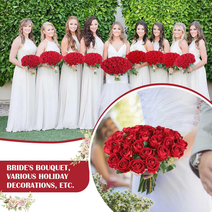 Rowfad 60 Pcs Artificial Roses Bulk Velvet Silk White Roses White Roses for Wedding Centerpieces Bridal Bouquet Mohter's Day Valentine's Day Home Decor (60, White)